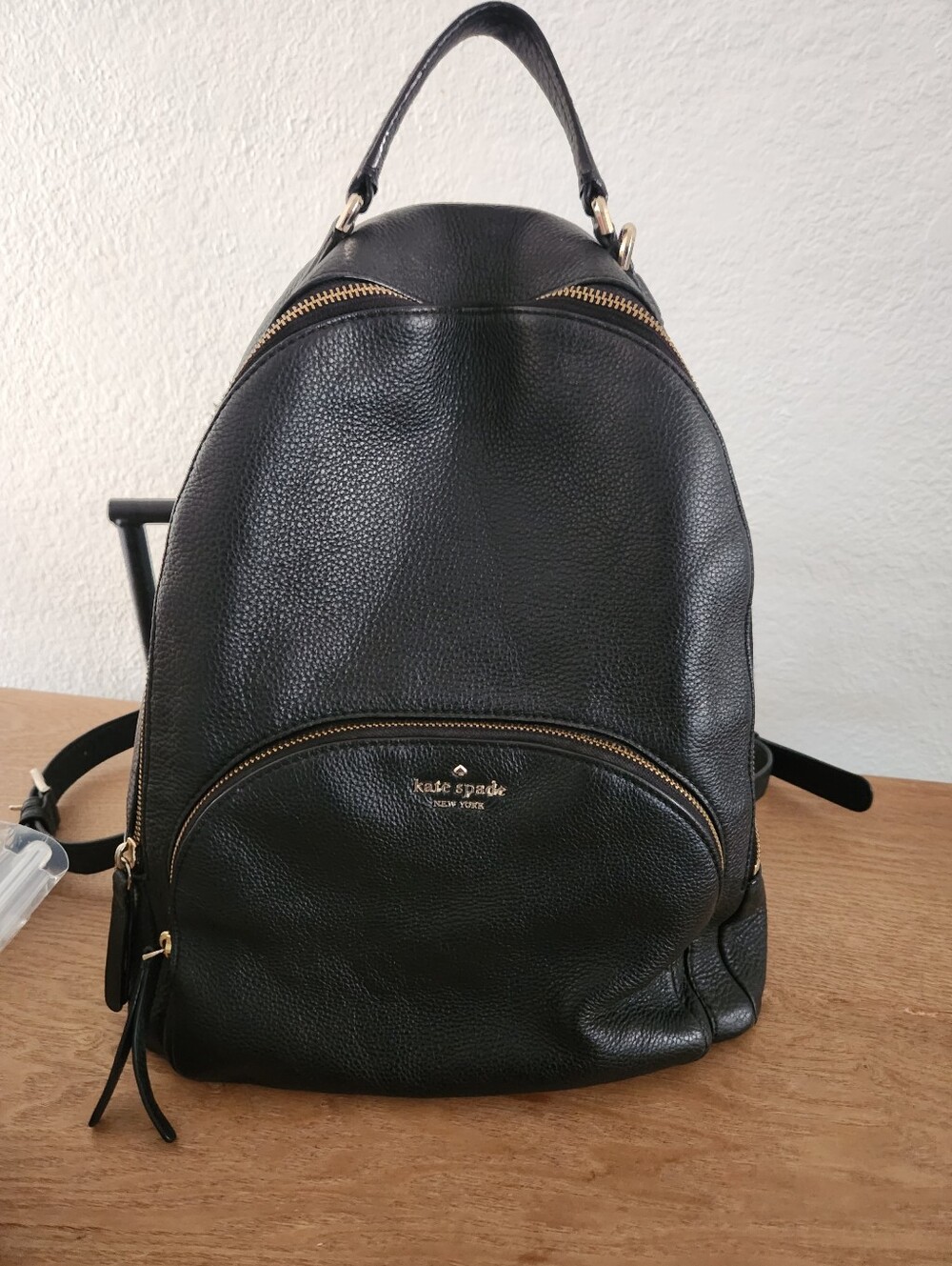 Kate Spade Black Leather Backpack